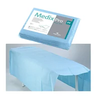Kosmetyczne akcesoria jednorazowe - Prześcieradło jednorazowe 150cm x 210cm niebieskie podfoliowane 54g MedixPro 5szt - miniaturka - grafika 1