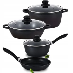 ZESTAW GARNKÓW ALUMINIOWYCH POWŁOKA NON-STICK 7 ELEMENTÓW GARNKI PATELNIA - Zestawy garnków i patelni - miniaturka - grafika 1