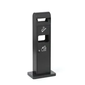 Wyposażenie miejsc publicznych - Popielniczka stojąca z koszem na śmieci, 11 l, szary - miniaturka - grafika 1