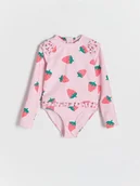 Stroje kąpielowe dla dziewczynek - Reserved - Dwuczęściowy strój kąpielowy - pastelowy róż - miniaturka - grafika 1