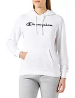 Bluzy damskie - Champion Damska bluza z kapturem Legacy American Classics Powerblend Terry Logo, biały, M - miniaturka - grafika 1