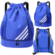 Torby szkolne - Worek Szkolny Na Buty Obuwie Wf Plecak Do Szkoły Workoplecak Wodoodporny Niebieski - miniaturka - grafika 1