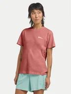 Koszulki i topy damskie - Jack Wolfskin T-Shirt Essential 1808352 Różowy Regular Fit - miniaturka - grafika 1