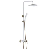 Panele prysznicowe - Biało-Złoty Zestaw Prysznicowy In-8008 / Indes - miniaturka - grafika 1