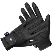 Rękawiczki jeździeckie - Rękawiczki EQ.QUEEN Mauritius czarne, rozmiar: M - miniaturka - grafika 1