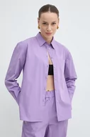 Koszule damskie - MAX&Co. koszula bawełniana damska kolor fioletowy relaxed z kołnierzykiem klasycznym 2416111044200 - Max&Co. - miniaturka - grafika 1