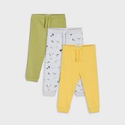 Spodnie i spodenki dla chłopców - Sinsay - Spodnie dresowe jogger 3 pack - Zielony - miniaturka - grafika 1