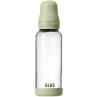 Butelki dla niemowląt - BIBS Baby Glass Bottle Round Latex butelka antykolkowa Sage 240 ml - miniaturka - grafika 1