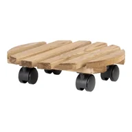 Donice - Brązowa drewniana podstawka pod doniczkę na kółkach Esschert Design Nature, ø 29 cm - miniaturka - grafika 1