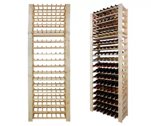 Maxi Regał Drewniany Na 126 Butelek 230X80X30 Cm Surowy Drewno Sosnowe Naturalny Rw-51K-4 / Wamar-Sosenka - Stojaki na wino - miniaturka - grafika 1