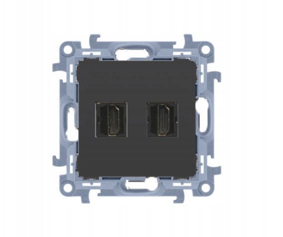 Gniazdo HDMI Kontakt-Simon Simon 10 CGHDMI2.01/49 ver.1.4 podwójne moduł czarny mat