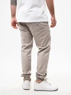 Spodnie męskie - Spodnie Materiałowe Jogger Ze Ściągaczem Męskie Popielate Lucky Dice L - miniaturka - grafika 1