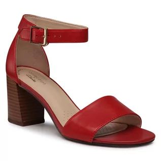 Sandały damskie - Clarks Sandały Jocelynne Cam 261594154 Red Leather - grafika 1