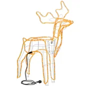 Ozdoby bożonarodzeniowe - Renifer Led 90 cm świąteczny, świetlna dekoracja do ogrodu biały ciepły - miniaturka - grafika 1