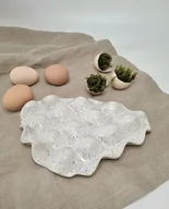 Tace i patery - Patera/ talerz na jajka UNIKAT biały w kropki - miniaturka - grafika 1