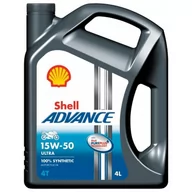 Oleje silnikowe - SHELL Advance Ultra 4T 15W50 4L - syntetyczny olej motocyklowy - miniaturka - grafika 1