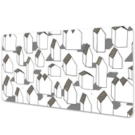 Podkładki na biurko - Podkładka na biurko z nadrukiem Rysowane domy 90x45 cm - miniaturka - grafika 1