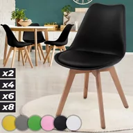 Krzesła - MIADOMODO Zestaw krzeseł do jadalni, 4 szt., czarny - miniaturka - grafika 1