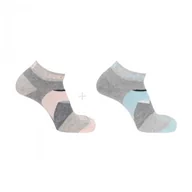 Skarpetki i podkolanówki sportowe - Skarpety Salomon Outline Prism Ankle 2pack Medium Grey / Pastel Turqoise - miniaturka - grafika 1