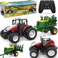 Zabawki zdalnie sterowane - 2 x ZDALNIE STEROWANY TRAKTOR Siewnik Pasowy Kukurydza Ciche KOŁA ŚW/DŹ MAT - miniaturka - grafika 1