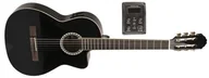 Gitary klasyczne - Gewa gitara koncertowa BASIC ELECTRO czarna, z odbiornikiem dźwięku, stroikiem, kolor orzecha włoskiego PS510198 - miniaturka - grafika 1