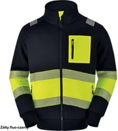 Odzież robocza - Ultra miękka kurtka ostrzegawcza HV podszewka sherpa zwiększone ciepło odblaski dobra widzialność żółta - pomarańczowy fluo-czarny S - miniaturka - grafika 1