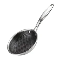 Patelnie - PATELNIA STALOWA 16cm Z POWŁOKĄ PLASTER MIODU E-7543 - miniaturka - grafika 1