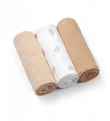 Pieluchy - BABY ONO 828/02 PIELUSZKI muślinowe marszczone super miękkie beżowe - miniaturka - grafika 1