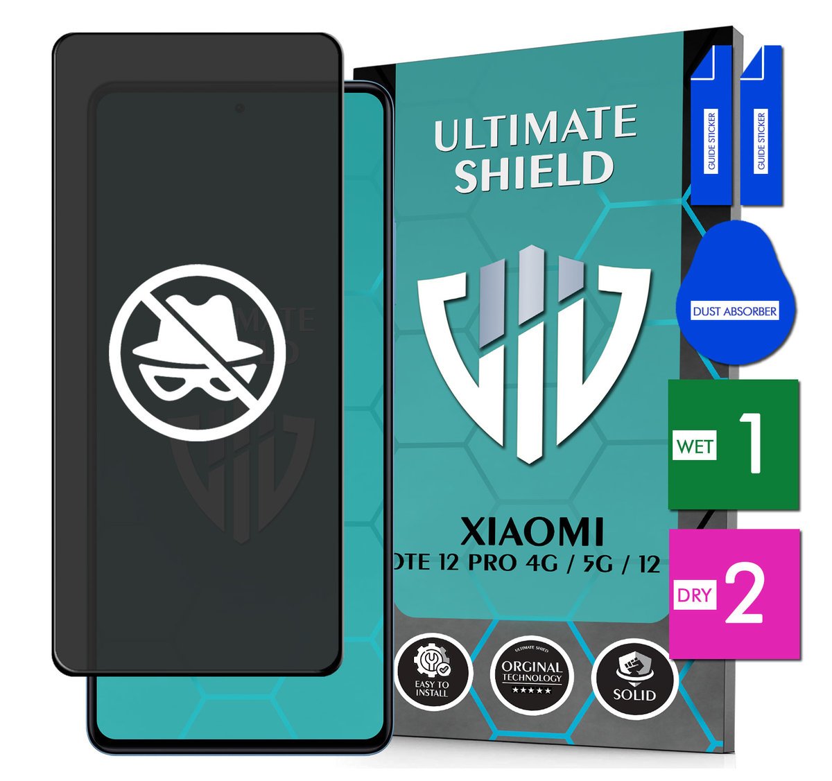 SZKŁO PRYWATYZUJĄCE DO XIAOMI NOTE 12 PRO 4G 5G ANTYSZPIEGOWSKIE 9H 5D