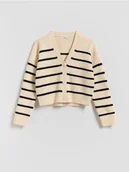 Swetry dla dziewczynek - Reserved - Dzianinowy kardigan z wiskozą - wielobarwny - miniaturka - grafika 1