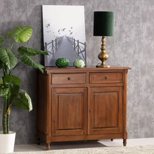 Dekoria Komoda Charlie 2 szuflady 2 drzwi brown 100x45x90cm 006-237 - Komody - miniaturka - grafika 1