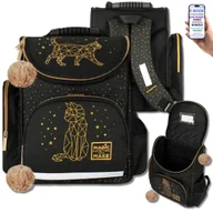 Plecaki szkolne i tornistry - MODNY TORNISTER DLA DZIEWCZYNKI ZŁOTY KOTEK PLECAK DLA CÓRKI – USZTYWNIANY, WYGODNY, BEZPIECZNY DO SZKOŁY + EBOOK-2 - miniaturka - grafika 1