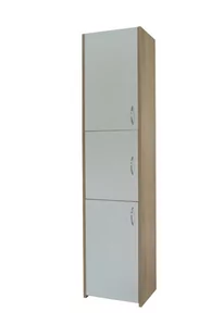 Słupek łazienkowy Adaś 3D Sonoma + front Biały 40 cm - Szafki łazienkowe - miniaturka - grafika 1