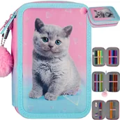 Piórniki - Starpak Piórnik Trzykomorowy z Wyposażeniem Kotek Ombre 531631 - miniaturka - grafika 1