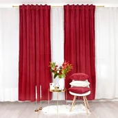 Zasłony - Zasłona z weluru w kolorze czerwonego wina 140x250 - miniaturka - grafika 1
