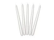 Dekoracje i nakrycia stołu na imprezę - Świeca stożkowa metalizowana perłowa, 24 cm, 5 szt. - miniaturka - grafika 1