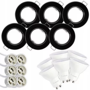 6x Oprawa HALOGENOWA STAŁA Czarna + LED GU10 1,5W - Oprawy, klosze i abażury - miniaturka - grafika 1
