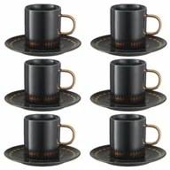 Filiżanki - Komplet filiżanek porcelanowych 170 ml 6 sztuk GAJA BLACK VILLA ITALIA - miniaturka - grafika 1