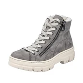 Kozaki damskie - Rieker Damskie krótkie kozaki Z7410, szary, 38 EU - miniaturka - grafika 1