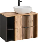 Meble łazienkowe - Zestaw meblowy 80cm z umywalką nablatową - miniaturka - grafika 1