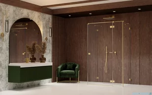 Radaway Essenza Pro Brushed Gold Kdj+S kabina 80x80x80cm prawa szczotkowane złoto 10097380-99-01R/10098080-01-01/10098080-01-01 - Kabiny prysznicowe - miniaturka - grafika 3