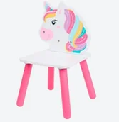 Zestawy mebli dla dzieci - Drewniane krzesełko dla dziewczynki jednorożec różowe prezent 2-5 lat - miniaturka - grafika 1