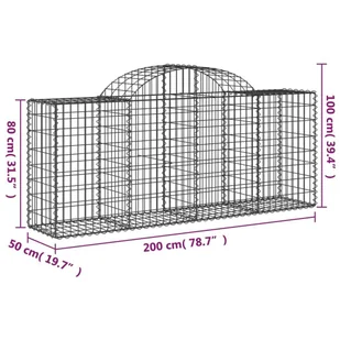 vidaXL Kosze gabionowe, 18 szt, 200x50x80/100 cm, galwanizowane żelazo - Ogrodzenia - miniaturka - grafika 7