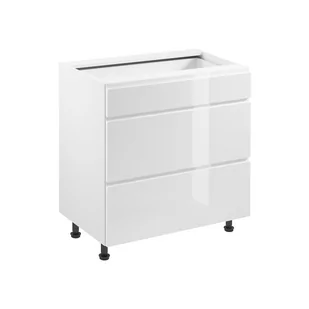 Szafka Dolna Stojąca 3 Szuflady D80S3 Aspen Gała Meble White Połysk - Szafki kuchenne - miniaturka - grafika 1