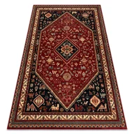 Dywany - Dywan wełniany KASHQAI 4364 301 orientalny, ramka bordo / czarny czerwony 160x240 cm - miniaturka - grafika 1