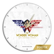 Zegary - NoName Zegar Ścienny Z Połyskiem Wonder Woman 001 DC Biały WWCWONDERW002 - miniaturka - grafika 1