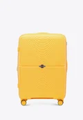 Walizki - Średnia walizka z polipropylenu w okręgi żółta - miniaturka - grafika 1