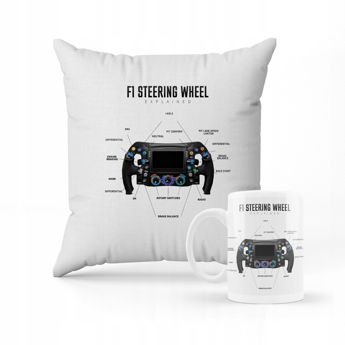 ZESTAW PODUSZKA + KUBEK Prezent dla kierowcy + IMIĘ