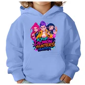 Bluzy dla dziewczynek - BLUZA DZIECIĘCA KPOP DEMON HUNTERS HUNTRIX 110-116 Z KAPTUREM BAWEŁNIANA - miniaturka - grafika 1