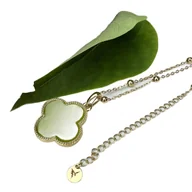 Naszyjniki - COLIBRA Pozłacany Naszyjnik z dużą koniczynką z kolekcji Summer Flowers (C23/LAT/68/3AU) - miniaturka - grafika 1